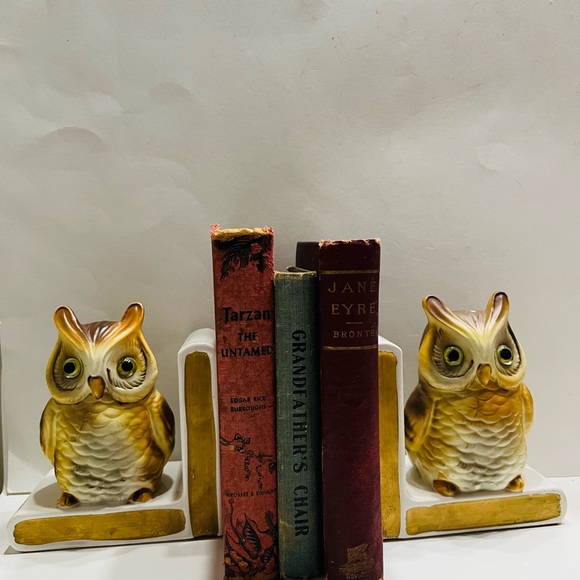 Lefton Ceramic Owl Bookends - Picture 4 of 8